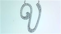 Collana Venerio Donna Alfabeto in Argento Zirconia V CORSIVO ZIRC AG - V CORSIVO ZIRC AG